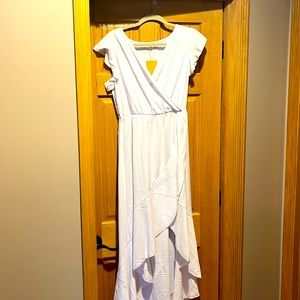 GRECERELLE Women's Spring Summer Boho Floral Print V-Neck Faux Wrap Maxi Dress